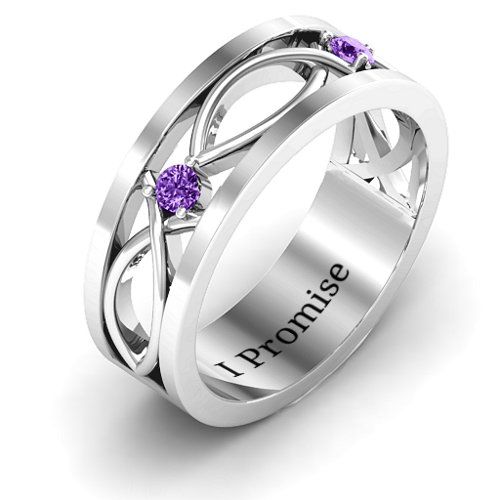 Men's Classic Fish Ring – Sterling Silver with Amethyst