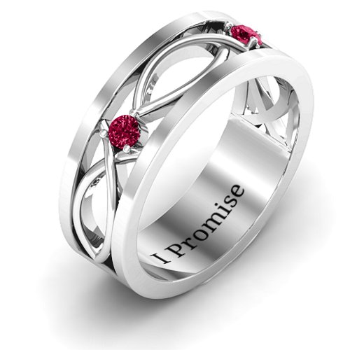 Men's Classic Fish Ring – Sterling Silver with Ruby