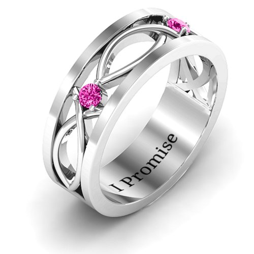Men's Classic Fish Ring – Sterling Silver with Pink Tourmaline