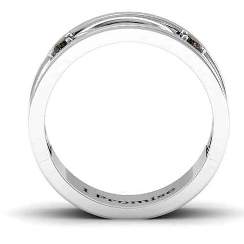 Men's Classic Fish Ring – Sterling Silver with Smokey Quartz