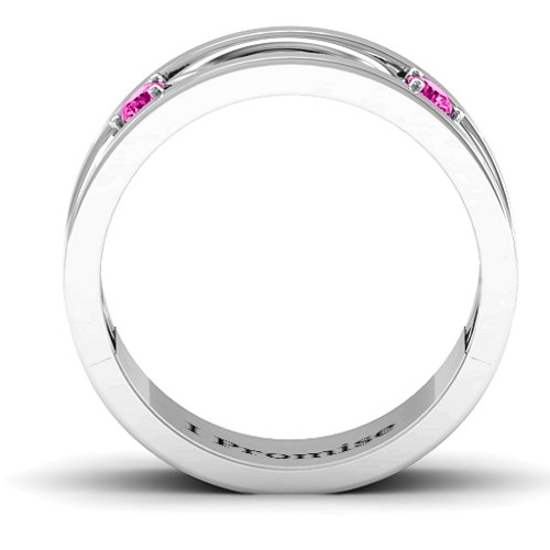 Men's Classic Fish Ring – Sterling Silver with Pink Tourmaline