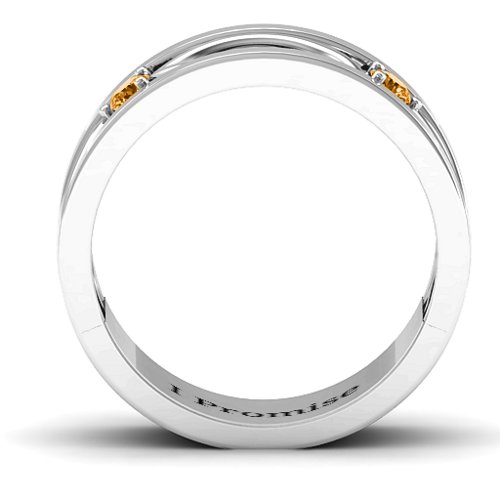 Men's Classic Fish Ring – Sterling Silver with Citrine
