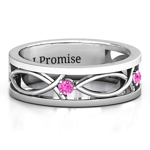 Men's Classic Fish Ring – Sterling Silver with Pink Tourmaline
