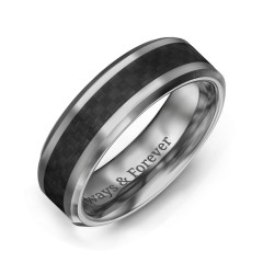 8/6mm Silver Brushed Black Edge Tungsten Ring Plated Metal ATOP Men Wedding  Band | eBay
