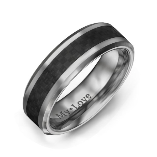 Men's Tungsten Ring with Carbon Fiber Inlay – Tungsten