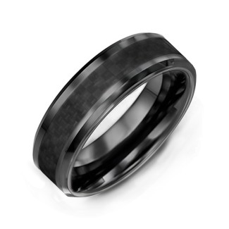 Nightfall Ceramic 8mm Ring with Carbon Fiber Inlay