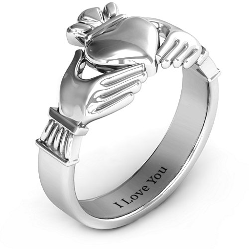 Men's Classic Celtic Claddagh Ring – Sterling Silver