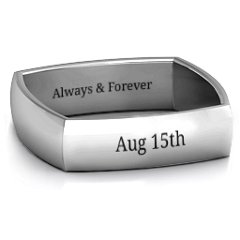 Men's Square Comfort-Fit Band – Sterling Silver