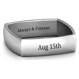 Men's Square Comfort-Fit Band in 925 Sterling Silver