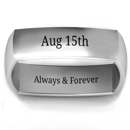 Men's Square Comfort-Fit Band – Sterling Silver