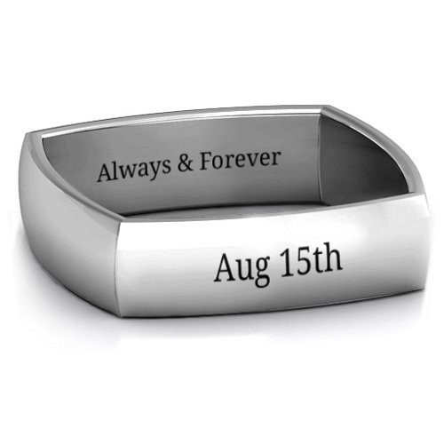 Men's Square Comfort-Fit Band – Sterling Silver