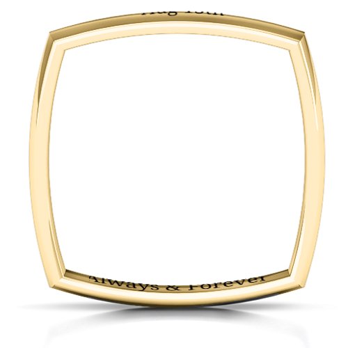 Men's Square Comfort-Fit Band – 10K Yellow Gold