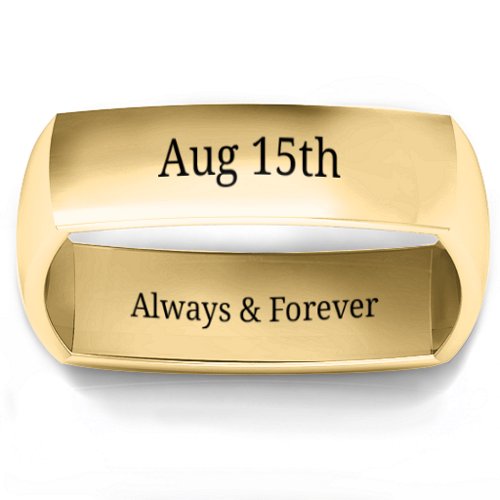 Men's Square Comfort-Fit Band – 10K Yellow Gold