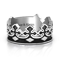 Men's Regal Crown Band – Sterling Silver