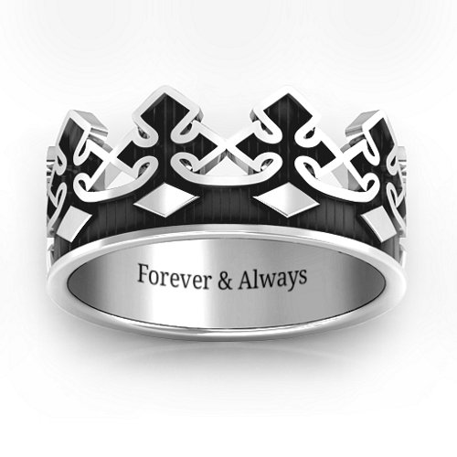 Men's Regal Crown Band – Sterling Silver