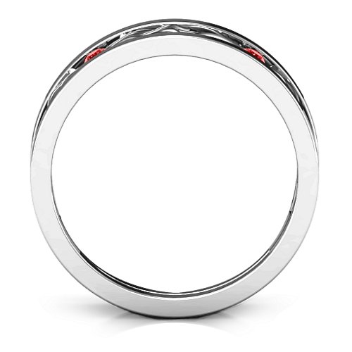 Men's Two-Stone Interwoven Infinity Band