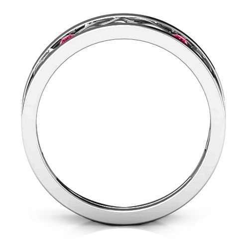 Men's Two-Stone Interwoven Infinity Band