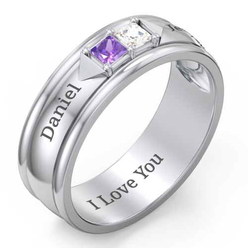 Men's Timeless Two Stone Ring