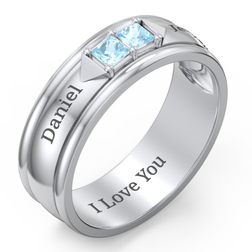 Men's Timeless Two Stone Ring