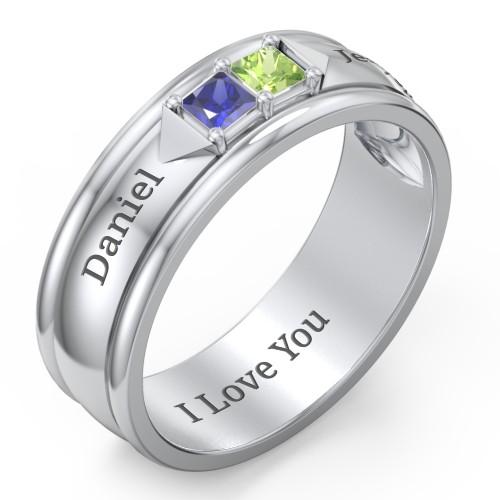 Men's Timeless Two Stone Ring