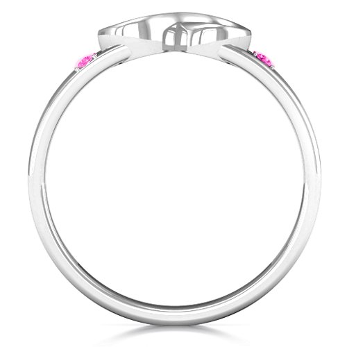 Men's Accented Infinity Ring – Sterling Silver with Pink Tourmaline