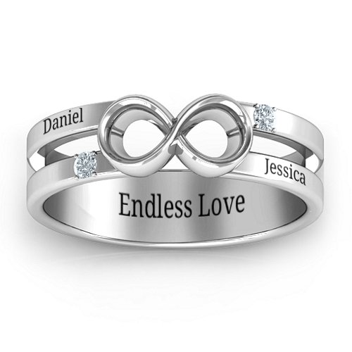 Men's Accented Infinity Ring – Sterling Silver with Cubic Zirconia
