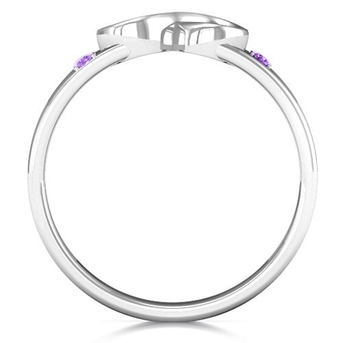 Men's Accented Infinity Ring – Sterling Silver with Amethyst