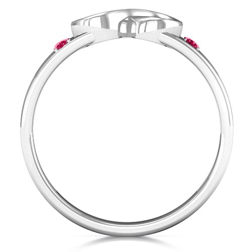 Men's Accented Infinity Ring – Sterling Silver with Ruby