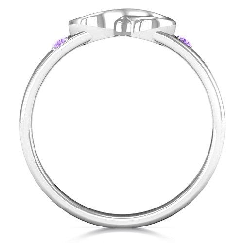 Men's Accented Infinity Ring – Sterling Silver with Amethyst