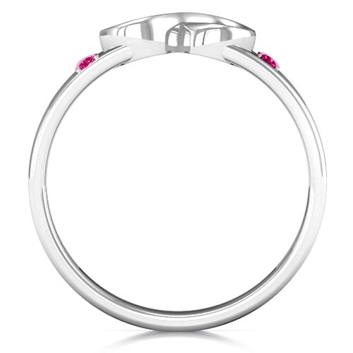 Men's Accented Infinity Ring – Sterling Silver with Ruby