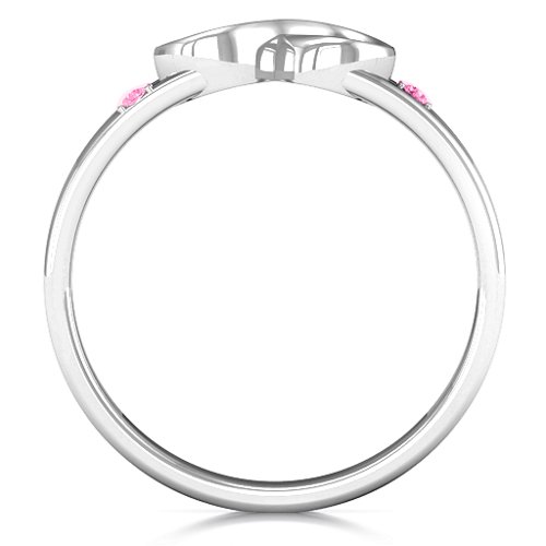 Men's Accented Infinity Ring – Sterling Silver with Pink Tourmaline