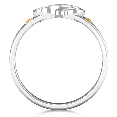 Men's Accented Infinity Ring – Sterling Silver with Citrine