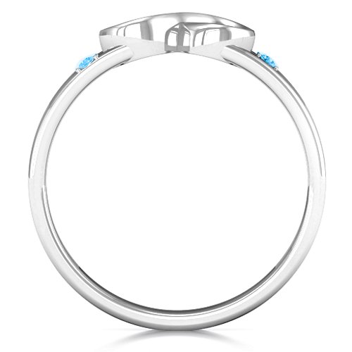 Men's Accented Infinity Ring – Sterling Silver with Blue Topaz