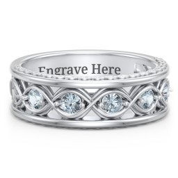Menβs 5-Stone Infinity Ring