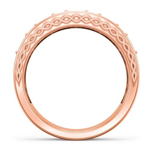 Men’s 5-Stone Infinity Ring – 10K Rose Gold with Cubic Zirconia