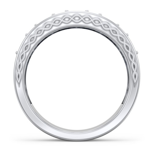 Men’s 5-Stone Infinity Ring – Sterling Silver with Cubic Zirconia