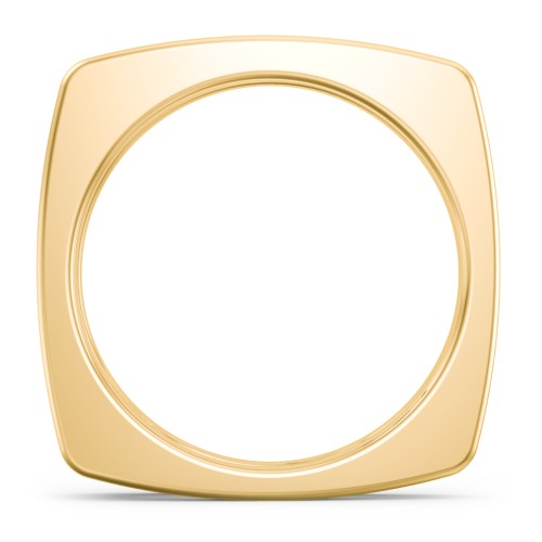 Men’s Squared Split Shank Ring with Princess Cut Gemstones