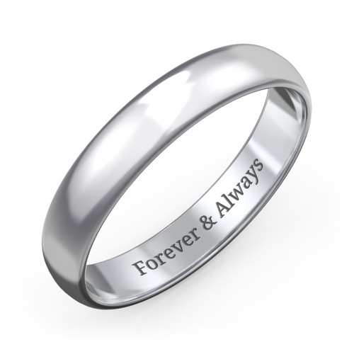 Men's Classic Half Round Wedding Band - 4mm Width – Sterling Silver