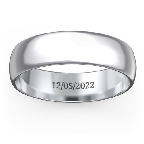 Men's Classic Half Round Wedding Band - 6mm Width – Sterling Silver