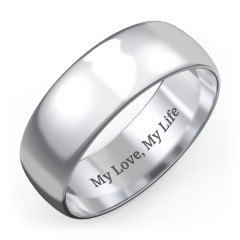 Men's Classic Half Round Wedding Band - 7mm Width – Sterling Silver