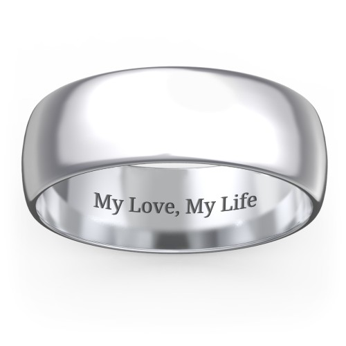 Men's Classic Half Round Wedding Band - 7mm Width – Sterling Silver