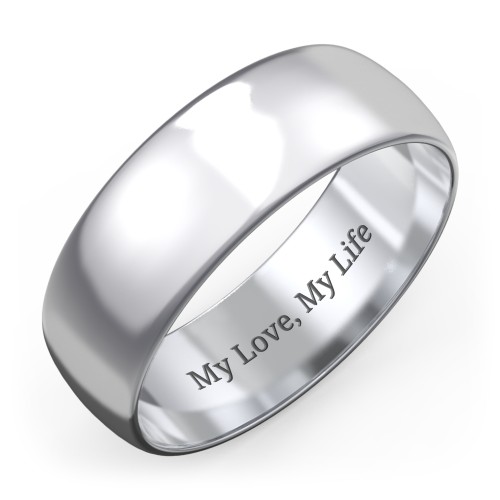 Men's Classic Half Round Wedding Band - 7mm Width – Sterling Silver