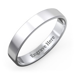 Men's Classic Flat Wedding Band - 4mm Width in 925 Sterling Silver