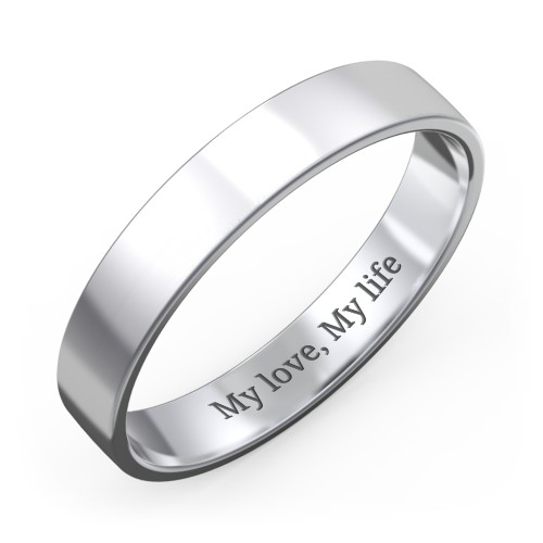 Men's Classic Flat Wedding Band - 4mm Width – Sterling Silver