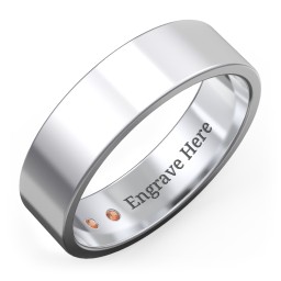Men's Classic Flat Wedding Band - 6mm Width in 925 Sterling Silver