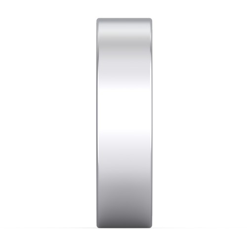 Men's Classic Flat Wedding Band - 6mm Width – Sterling Silver with Amethyst and Emerald