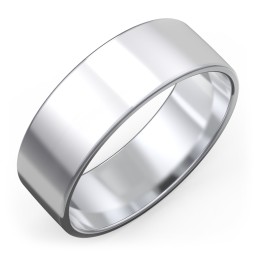 Men's Classic Flat Wedding Band - 7mm Width