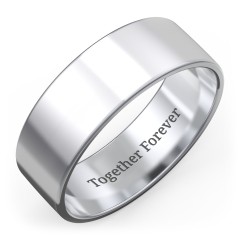 Men's Classic Flat Wedding Band - 7mm Width – Sterling Silver