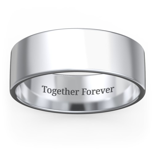 Men's Classic Flat Wedding Band - 7mm Width – Sterling Silver