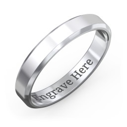 Men's Beveled Edge Wedding Band - 4mm Width